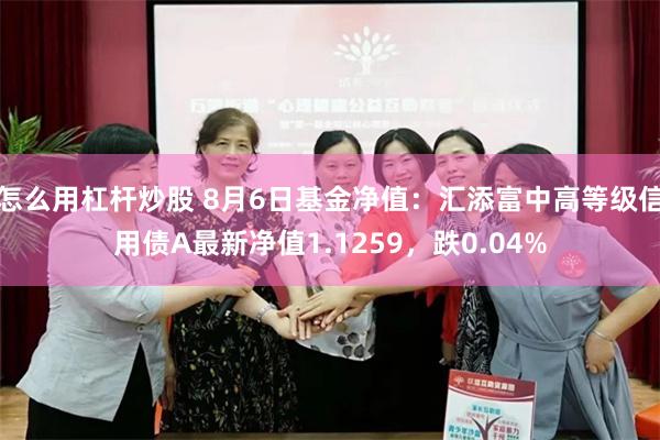 怎么用杠杆炒股 8月6日基金净值：汇添富中高等级信用债A最新净值1.1259，跌0.04%