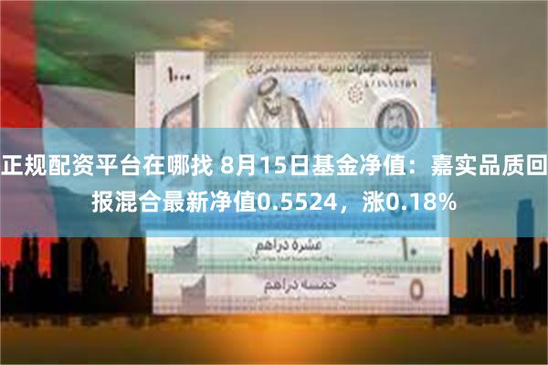 正规配资平台在哪找 8月15日基金净值：嘉实品质回报混合最新净值0.5524，涨0.18%