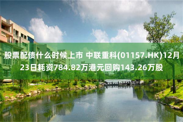 股票配债什么时候上市 中联重科(01157.HK)12月23日耗资784.82万港元回购143.26万股